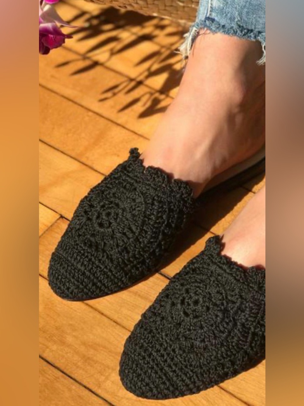 ISA TAPIA BLACK MACRAME MULES 38